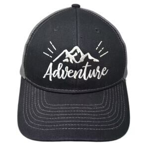 HTT HeadtoToe Trucker Hat Black Gray OS Adventure Mountain Embroidered Mesh